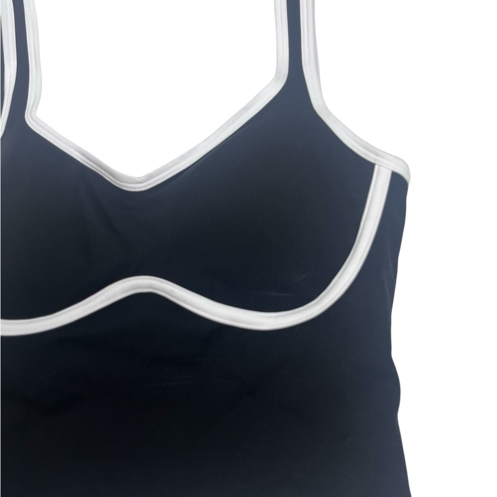 SuuksessWomen Sweetheart Neckline Sports Bra Workout Top Black White XS - Picture 6 of 9